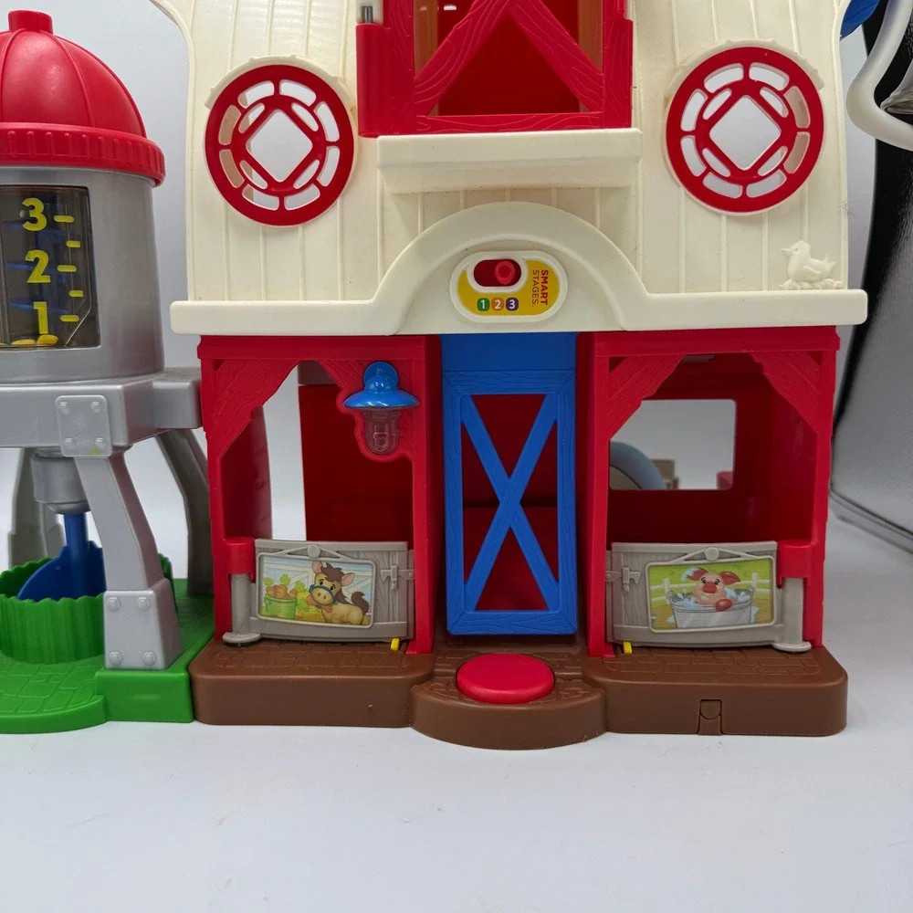 Fisher-Price Little People Caring for Animals Farm Toddler Playset Red White